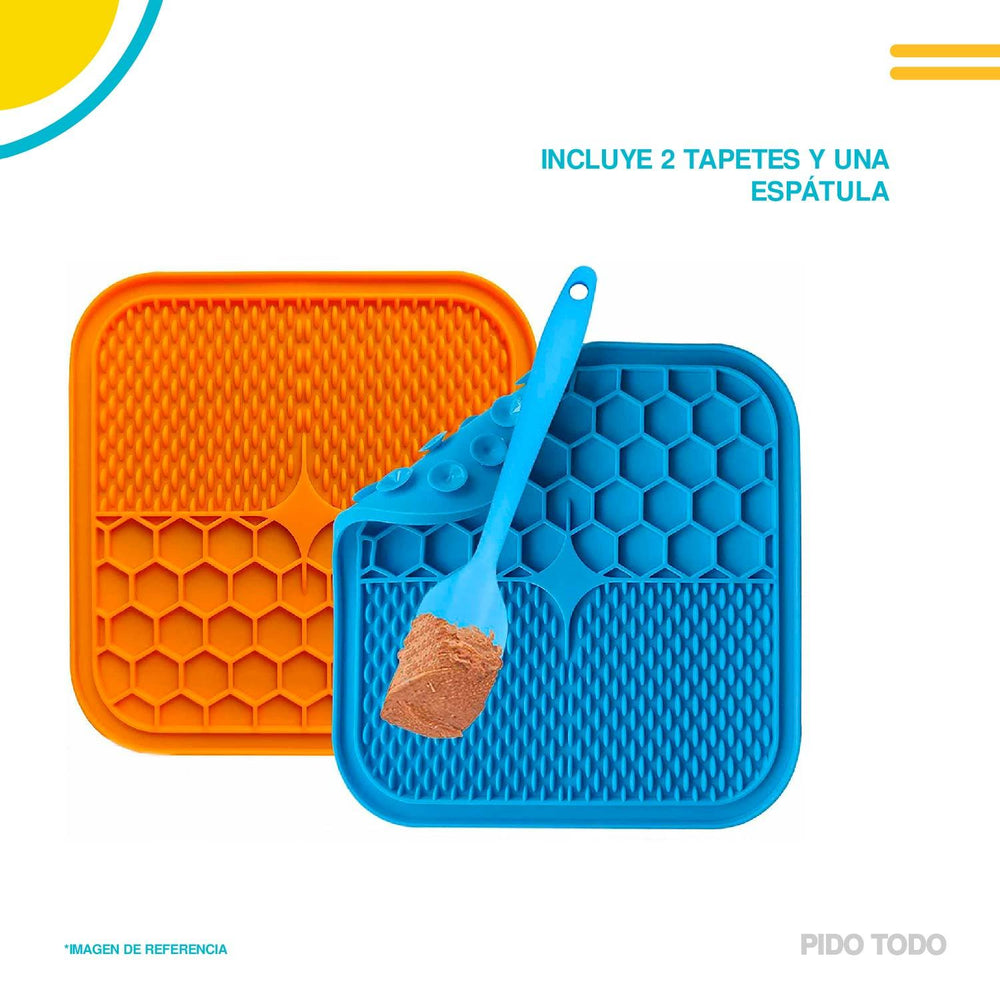 tapete de silicon para lamer para perro set 3 pzs