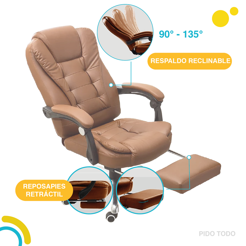 Silla Ejecutiva de Escritorio Oficina Ergonómica Reclinable