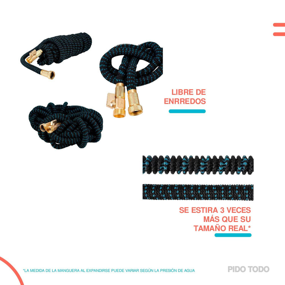 Manguera Expandible Azul 20 Metros -66 Pies Premium