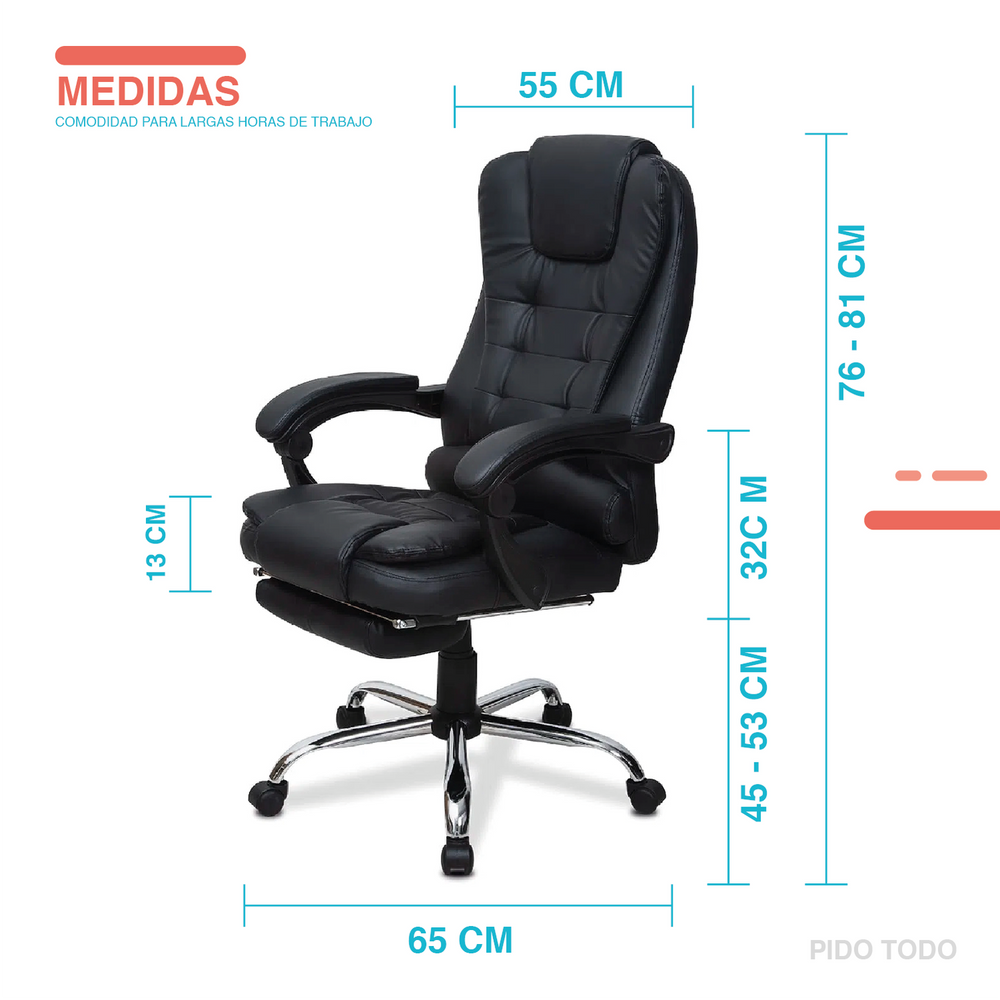 Silla Ejecutiva de Escritorio Oficina Ergonómica Reclinable