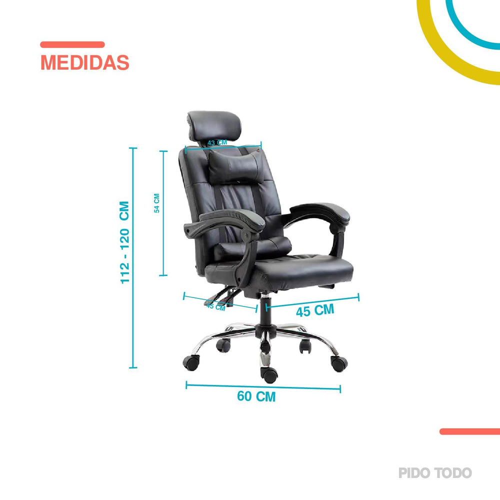 Silla de oficina vinipiel sin reposapies